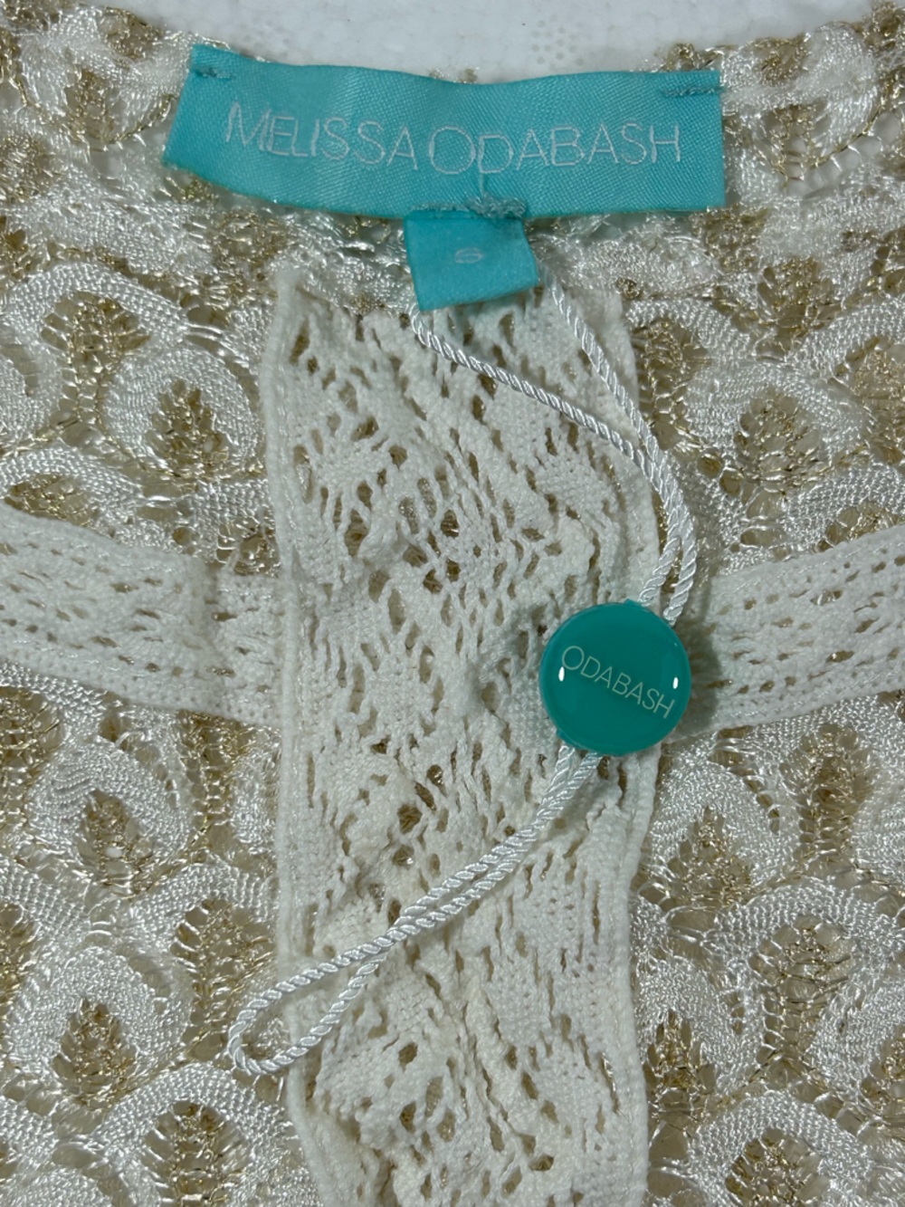 Golden Hour Metallic Crochet Lace Tiered Slip Dress Boho Romantic - Picture 6 of 6